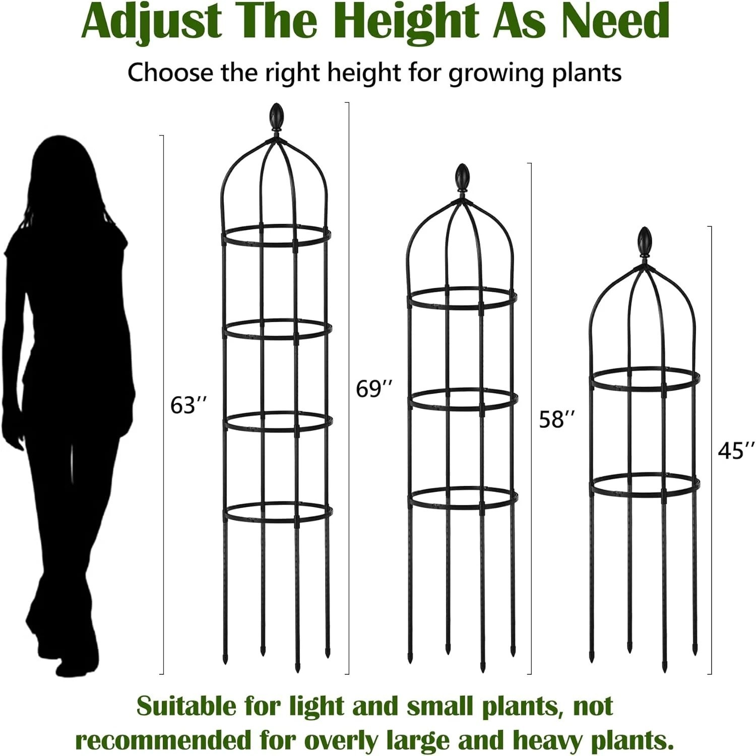 Garden Obelisk Trellis for Climbing Plants Outdoor 6 Ft Rose Bush Round Trellis gallery
