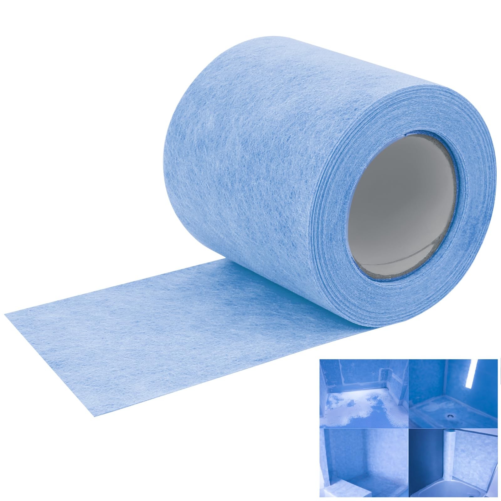 Waterproof Membrane for Shower – 5 Inch x 50FT, 21 Sq Ft, Blue HDPE Waterproo... gallery