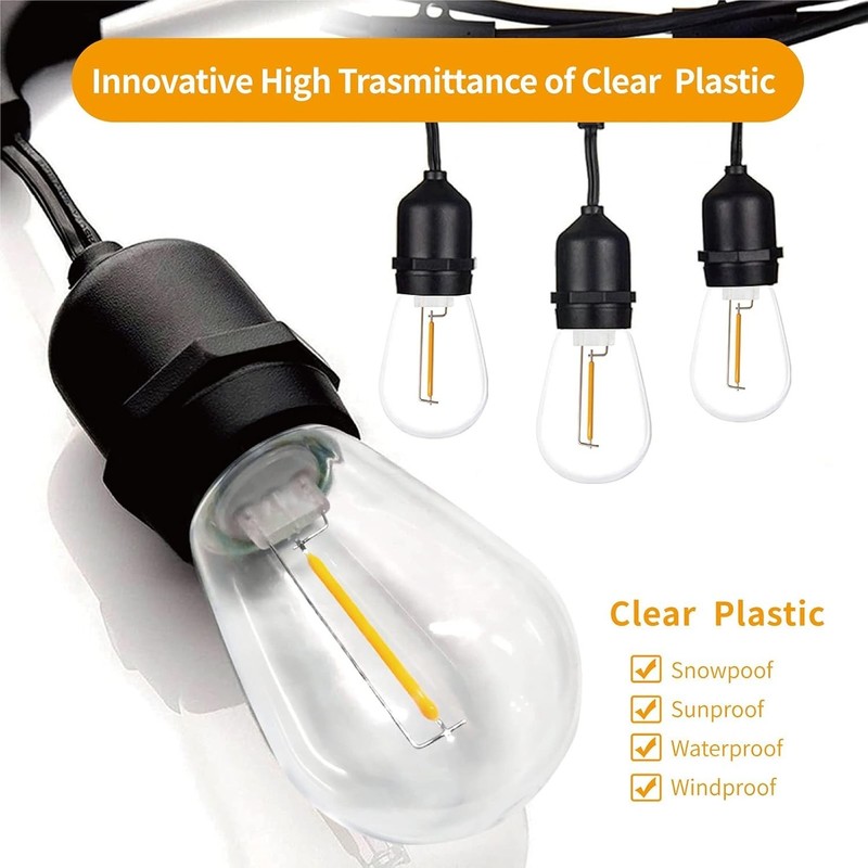 24 Pack LED S14 Replacement Light Bulbs, Shatterproof Outdoor 1 Watt to Replace gallery