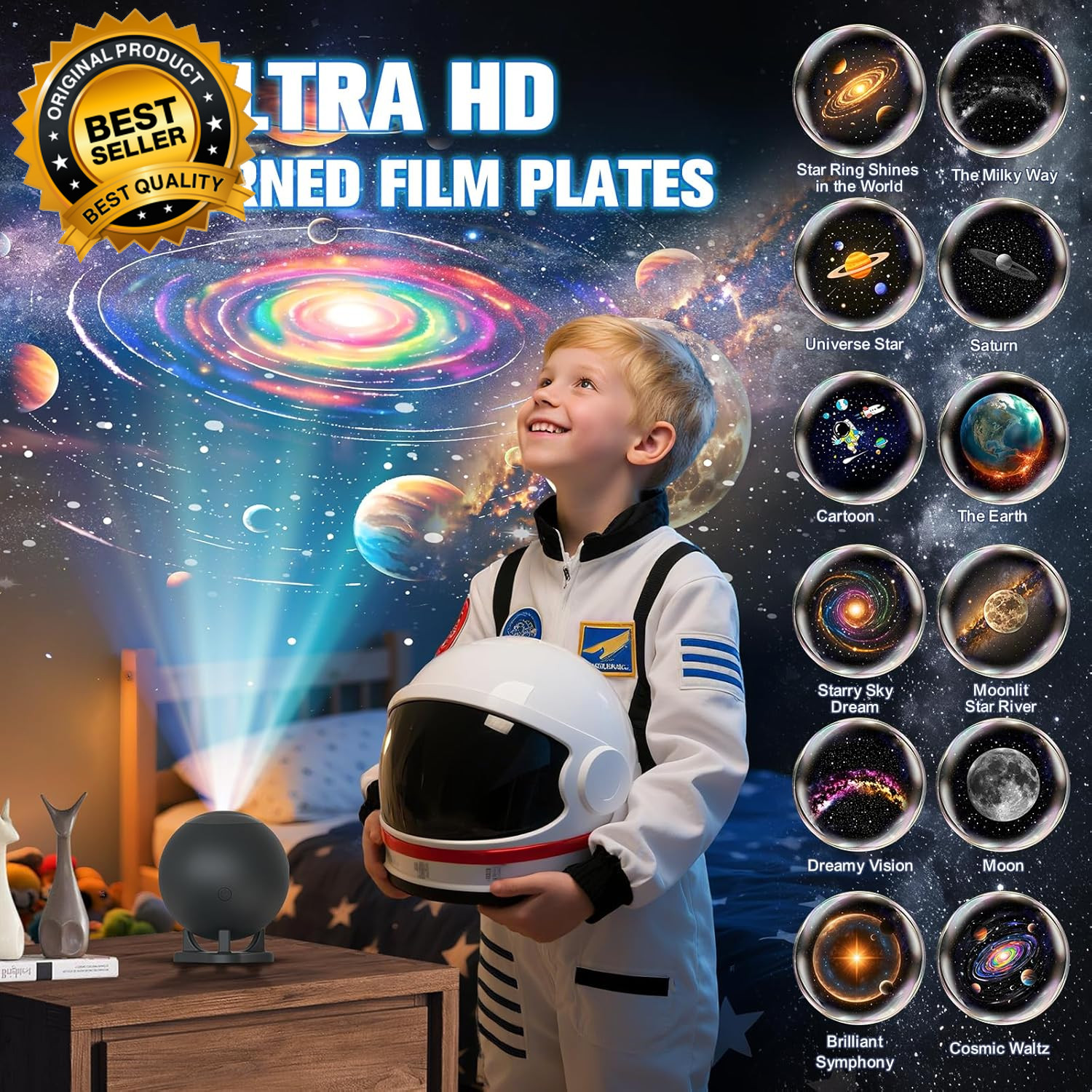 Planetarium Projector for Bedroom, 12 Image Discs, Galaxy Projector Star Night L gallery