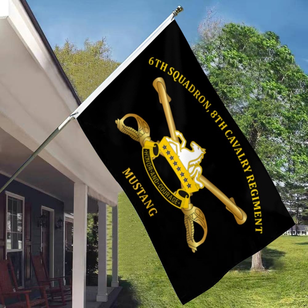 6th Squadron, 8th Cavalry Regiment Mustang Flag 3x5Feet with Brass Grommets gallery