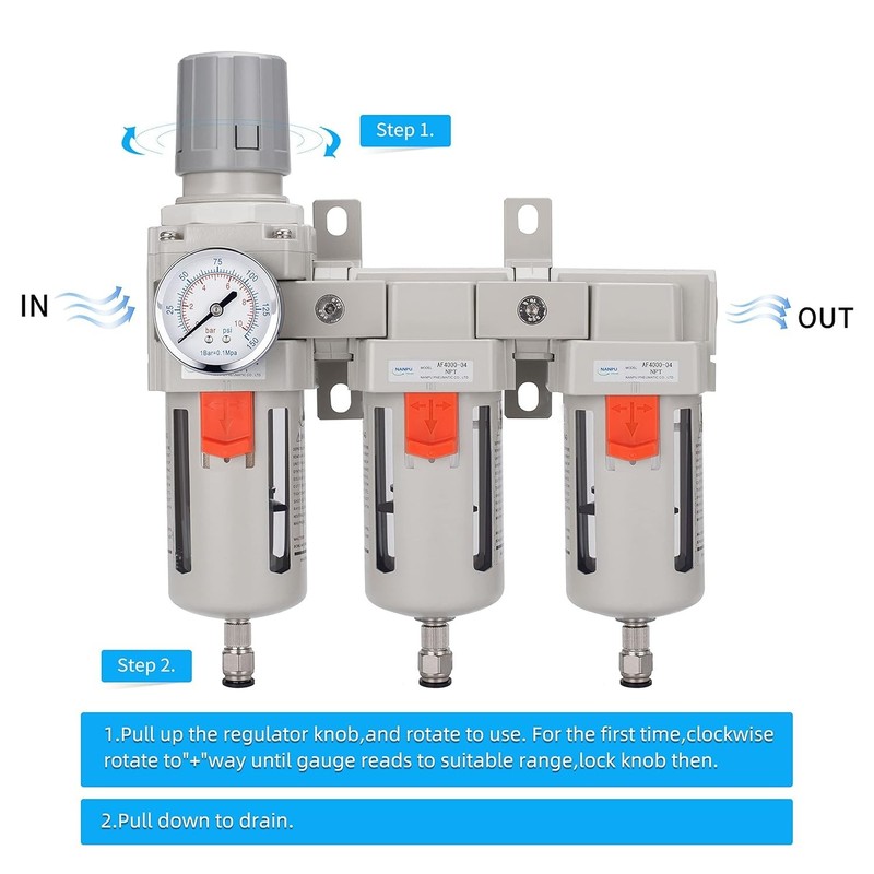 Three Stage Air Drying System - 5 Micron Particulate Filter, 0.5＆0.01 Micron ... gallery