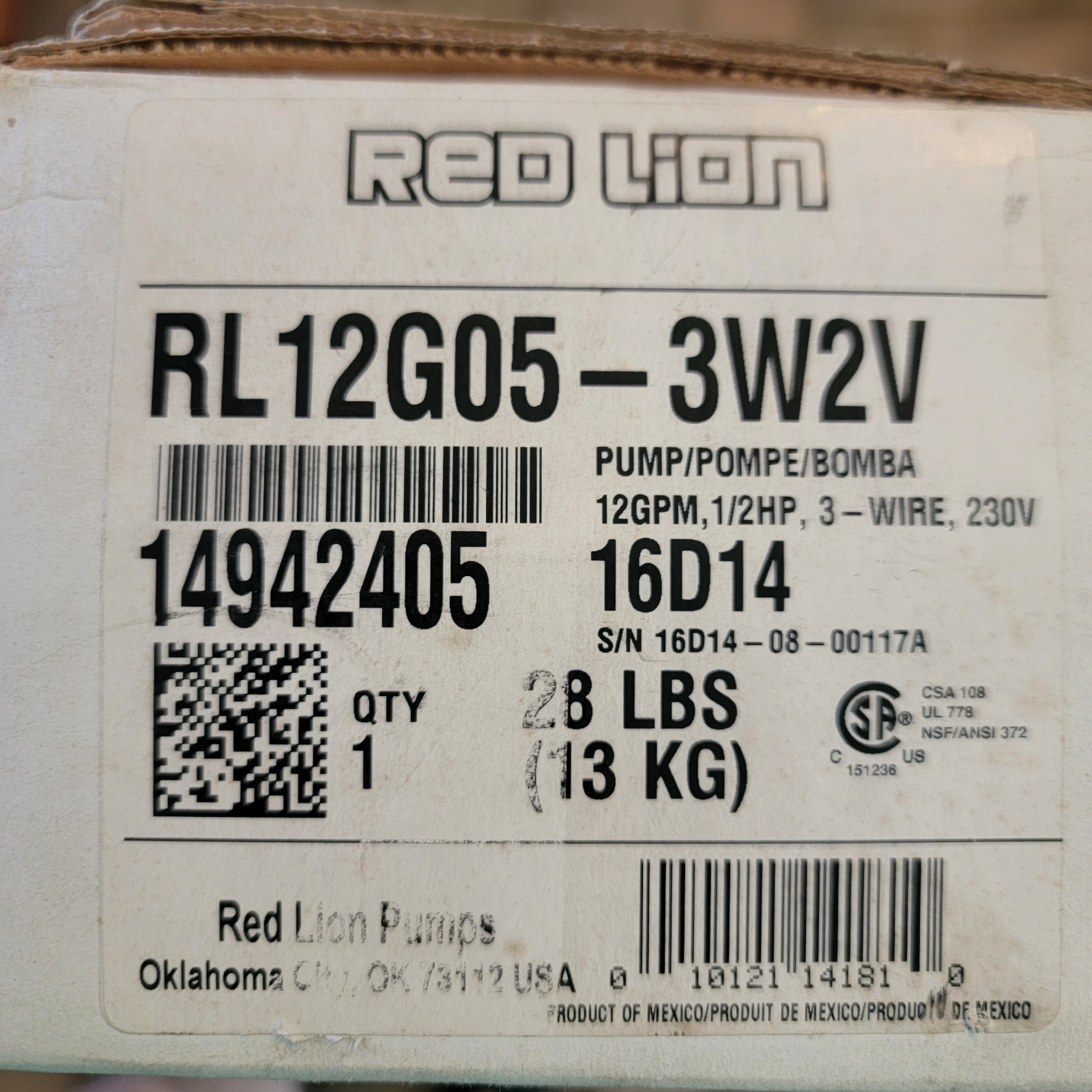 Red Lion 4" Deep Well Submersible Pump, 12 GPM, 1/2HP, 3Wire, 230V, RL12G05-3W2V gallery