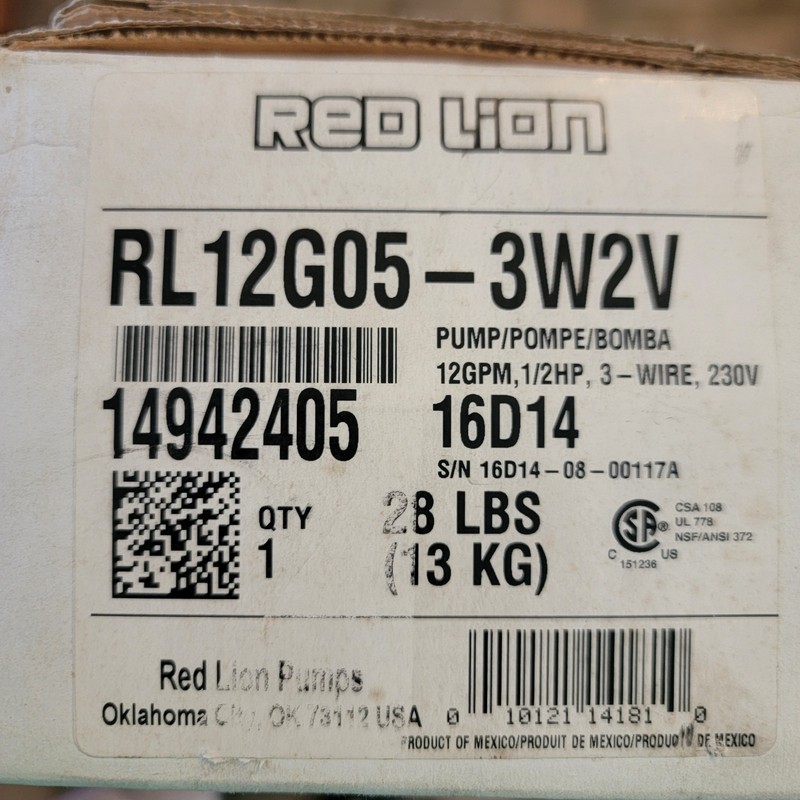 Red Lion 4" Deep Well Submersible Pump, 12 GPM, 1/2HP, 3Wire, 230V, RL12G05-3W2V gallery