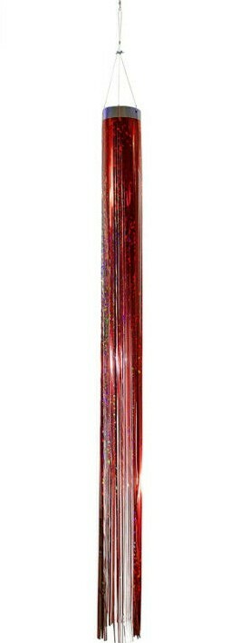 HOLOGRAPHIC MYLAR WINDSOCK RAINBOW RED/SILVER ITB9051 DECORATIVE BIRD PEST DETER gallery