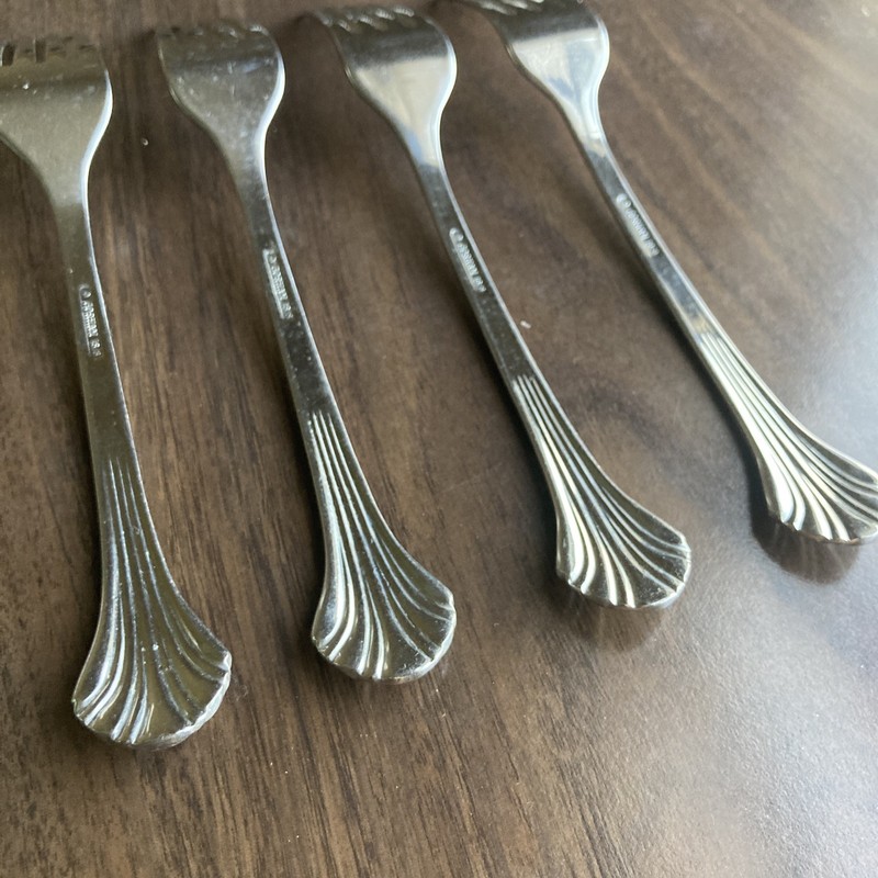 Set 4 Gorham Grande Quintette Pattern 18/8 Stainless Steel Dinner Forks 8 1/8" gallery