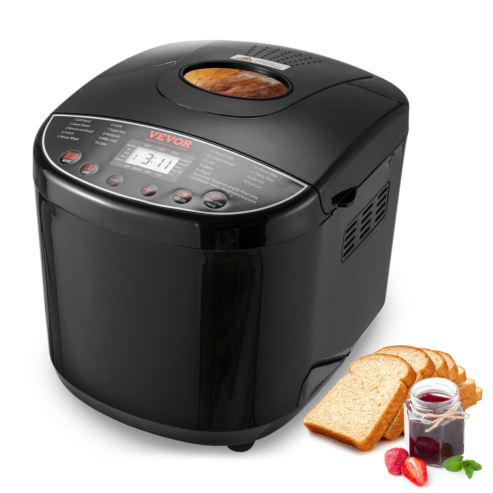 2LB 19-in-1 Bread Maker Automatic Compact Dough Machine Nonstick 3 Crust Colors gallery