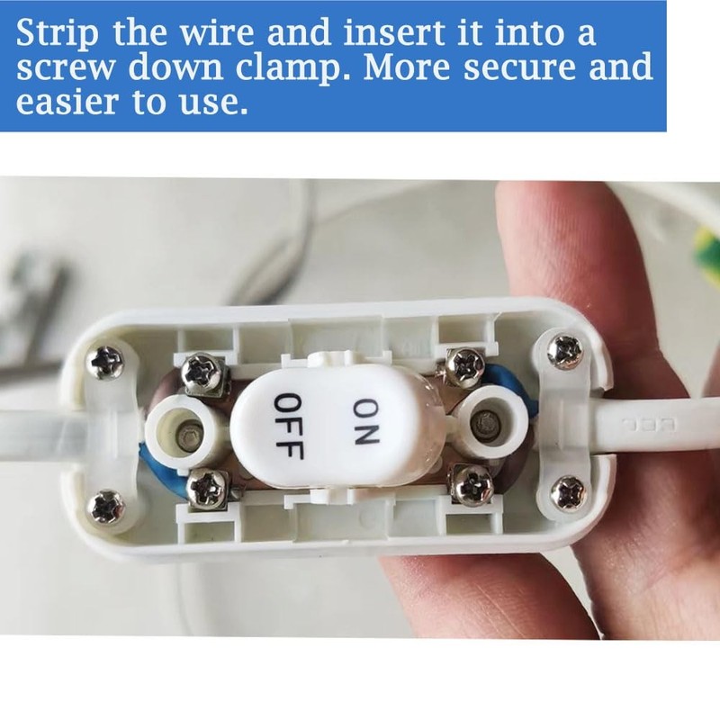 2PCS Inline Cord Switch, On/Off Lamp Control Appliance Switch Rocker White gallery