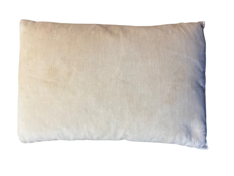 Vintage Feather Bed Pillow Beige Rustic Decor Stained Used Farmhouse Handmade gallery