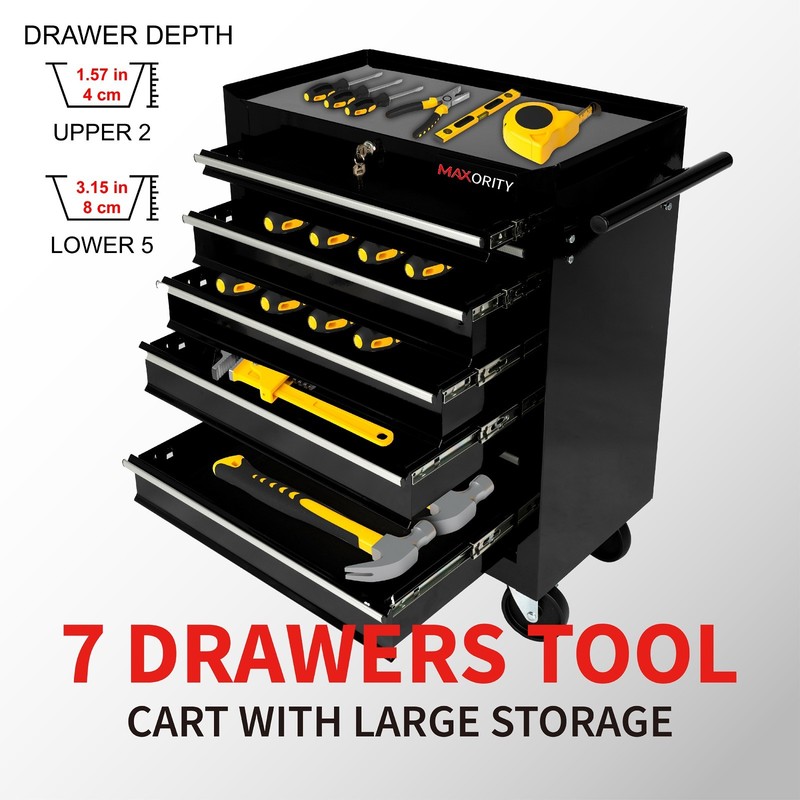 7-Drawer Rolling Tool Cart with Locking Mechanism & Wheels Mobile Tool Cabinet gallery