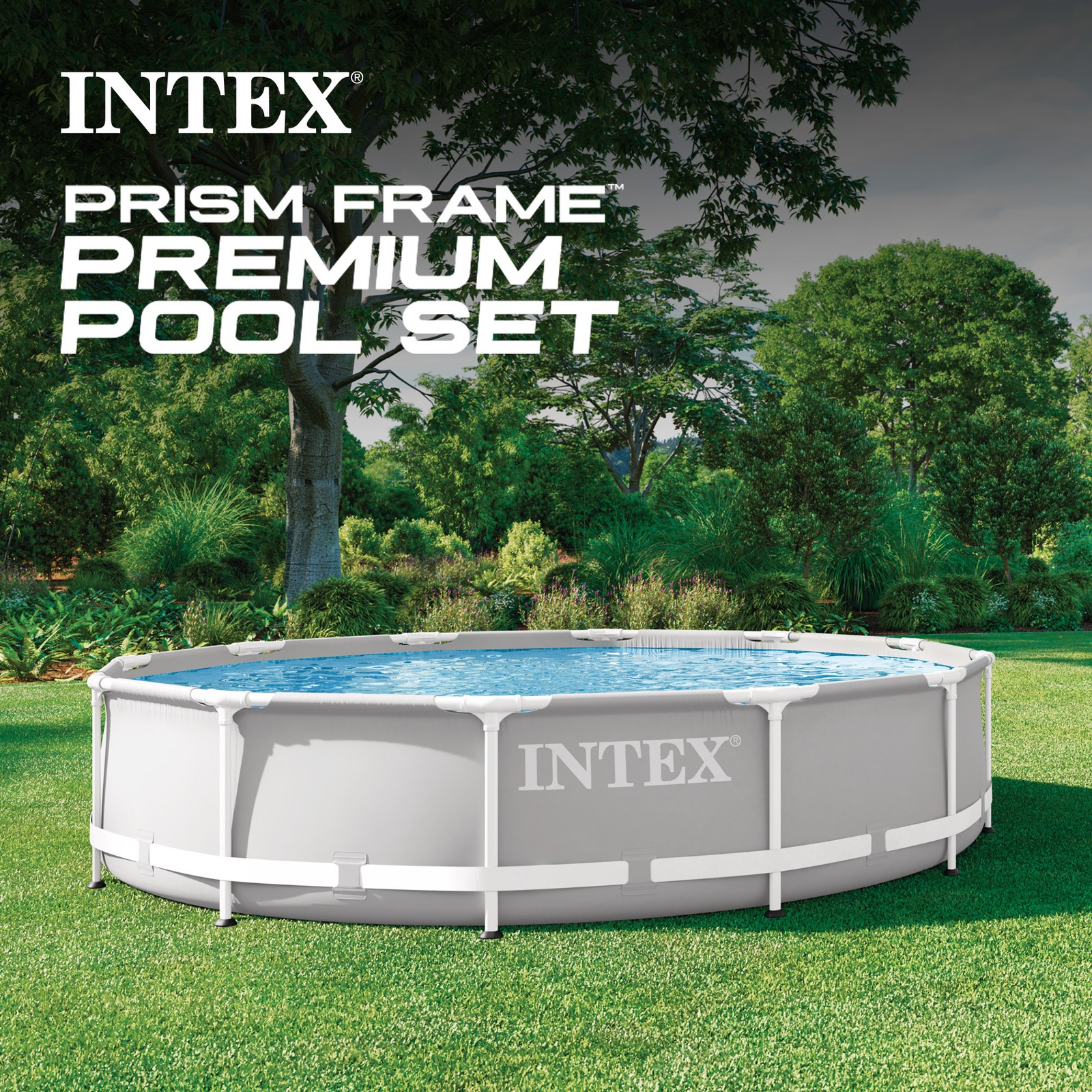 Intex 12 foot x 30 inch Prism Frame Round Above Ground Swimming Pool, (No Pump) gallery