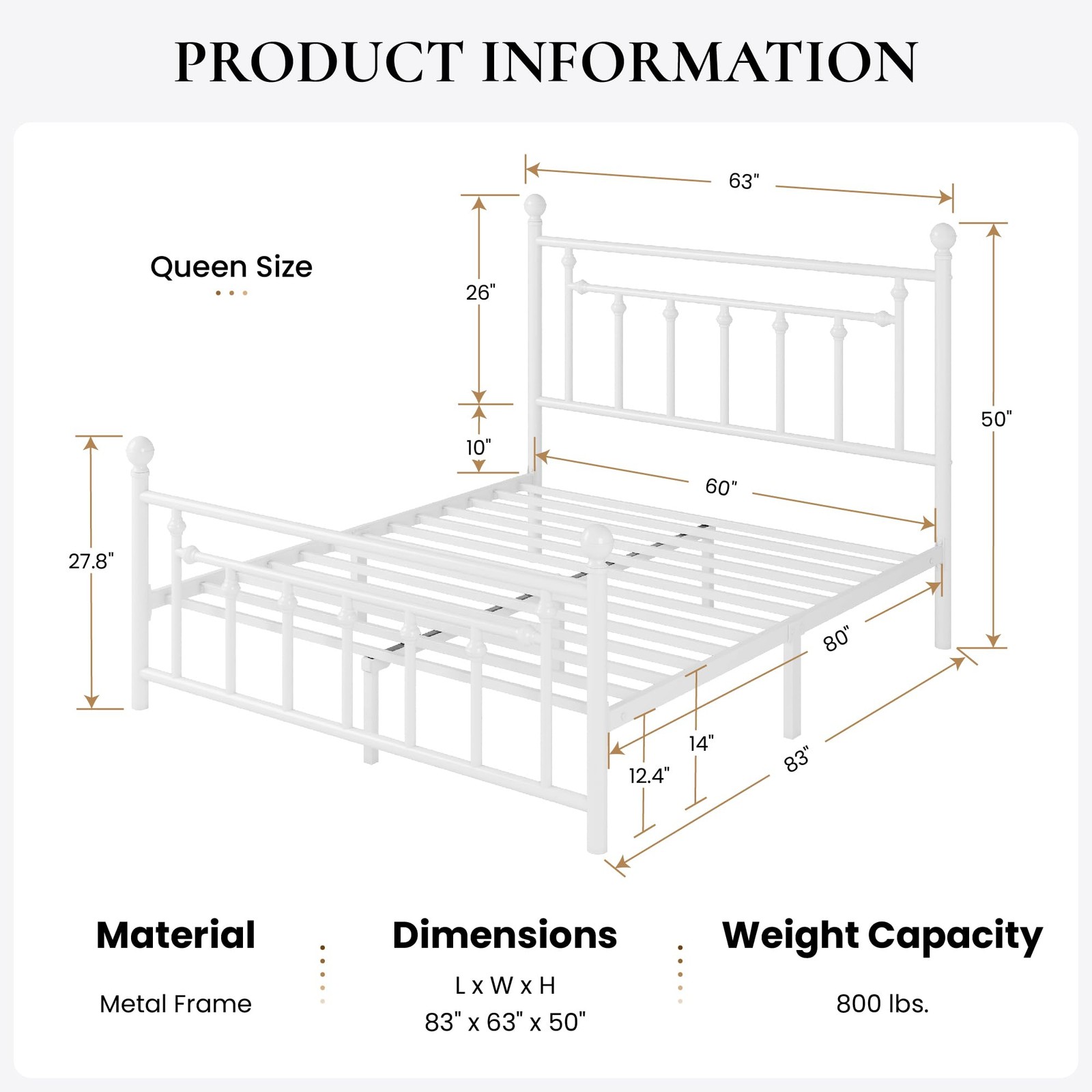 Sha Cerlin 14 Queen Size Metal Platform Bed Frame/Victorian Headboard And gallery