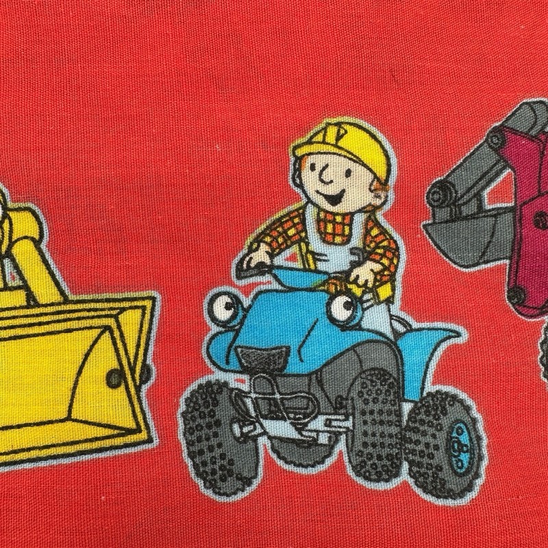 Y2K Bob the Builder FLAT sheet Only TWIN SZ 2007 Cotton Polyester AOP Nostalgi gallery