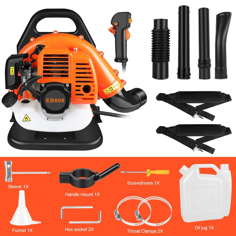 43CC 2-Stroke Backpack Leaf Blower Gas Powered Snow Blower 665CFM 7500r/min gallery