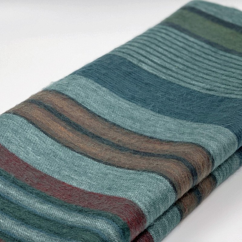 Soft and Warm Striped ALPACA Wool Throw Blanket 97"x67" Queen bed sofa couch gallery