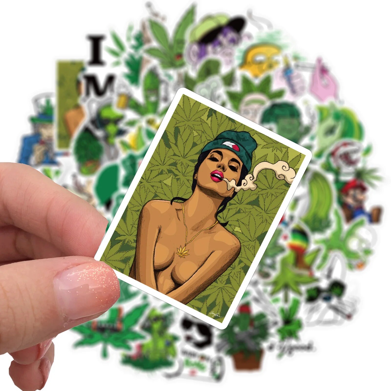 10 Random 420 Weed Stickers Marijuana Themed Yeti Laptop Decal Car Free Shipping gallery
