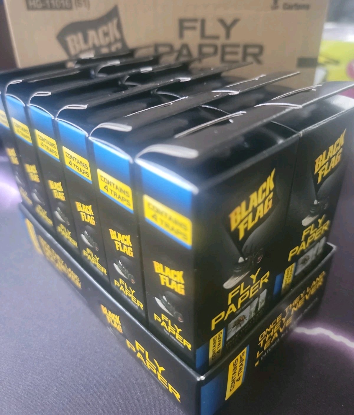 Black Flag Fly Paper Insect Trap (48 Traps) 12 Boxes Of 4 Each (Flying Insects) gallery