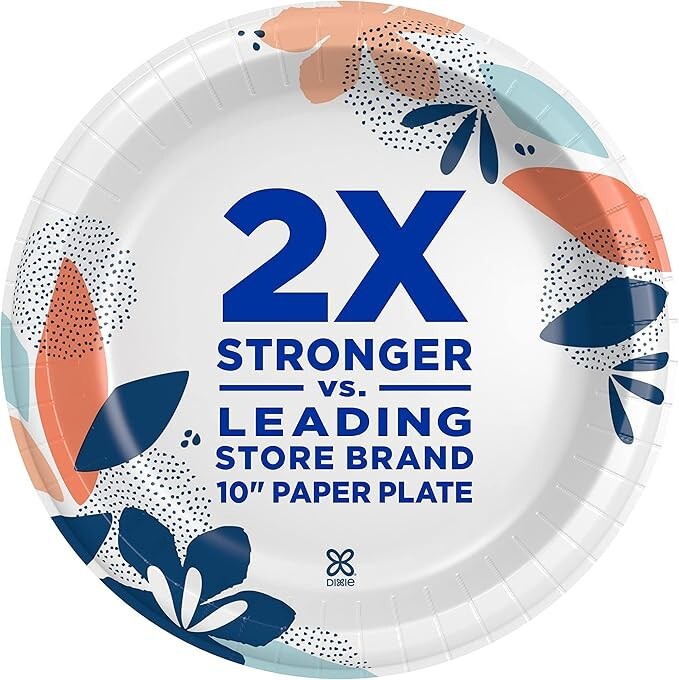 Dixie,Medium Paper Plates, 8.5 Inch, 90 Count, 2X Stronger Microwave-Safe gallery