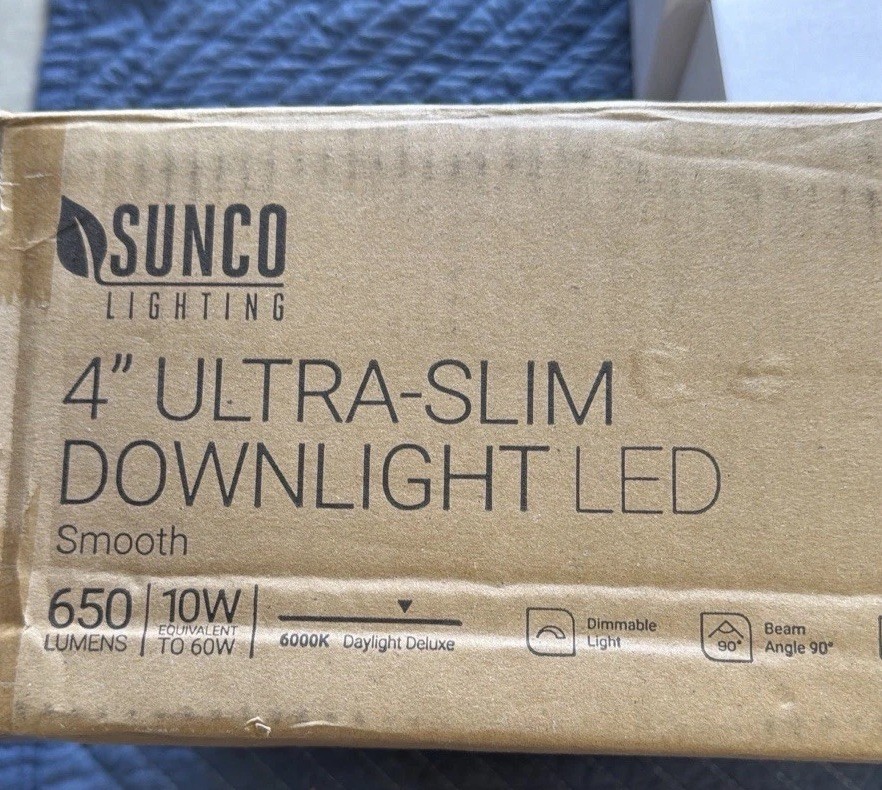 Sunco Lighting 4'' Ultra Thin LED Recessed Ceiling Lights Slim 6000K 60W 2 Pack gallery