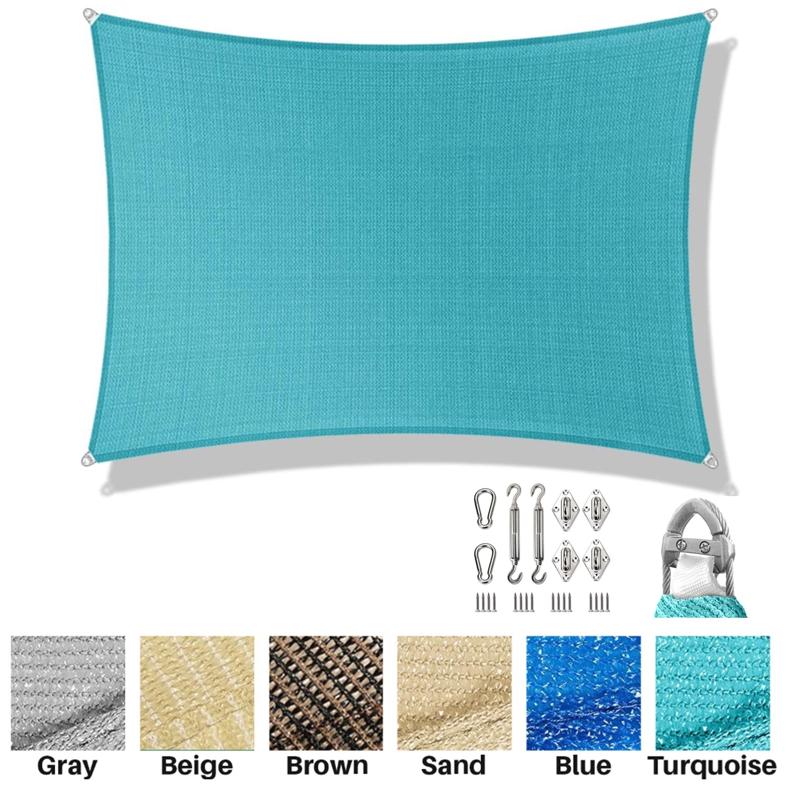 20'x24' Sun Shade Sail w/ Cable UV Block Backyard Deck Garden Pool Cover Outdoor gallery