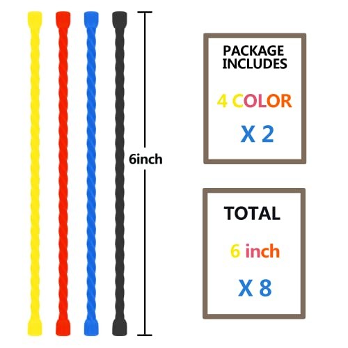 8Pcs 6-inch Silicone Cable Ties Reusable Steel-Core Silicone Twist 6-inch(8pcs) gallery