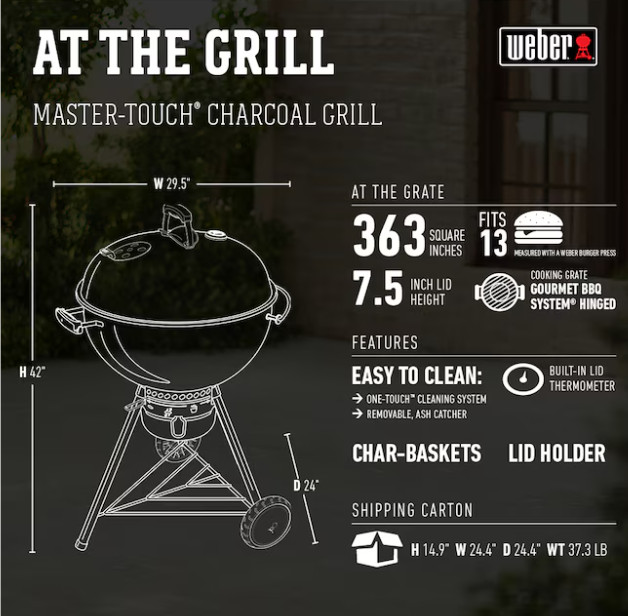 Weber Master-Touch 22-in W Spring Green Kettle Charcoal Grill 14511601 - New gallery