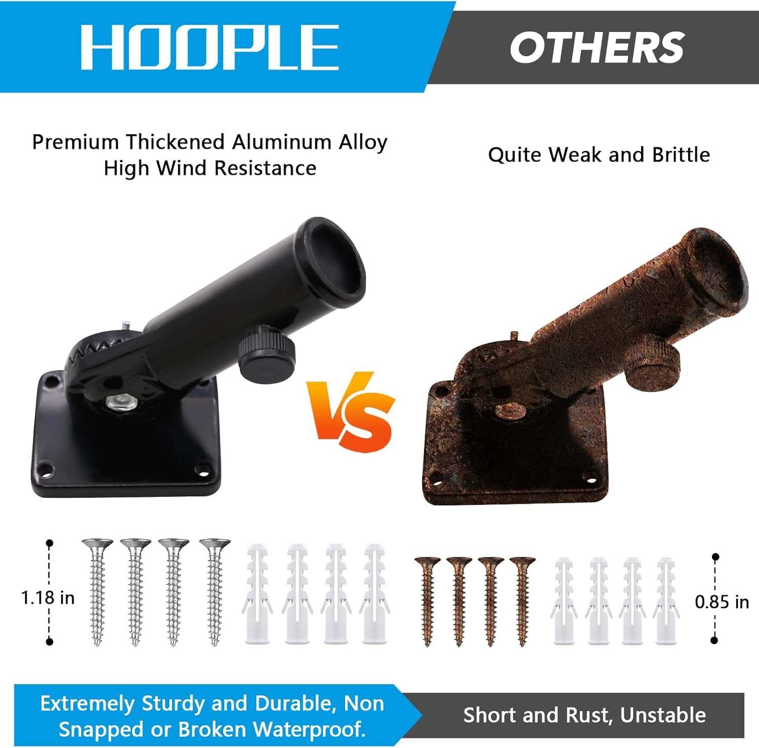 Adjustable Outdoor Metal Flag Pole Holder Mount for Vertical Display gallery