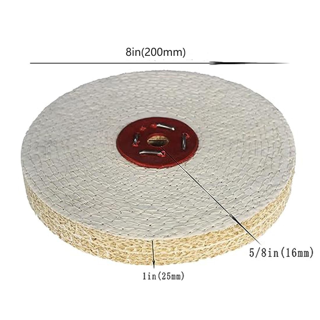 JUNLIXN 8 inch Extra Thick Rigid Sisal Buffing Wheel, 5/8 Inch Arbor White gallery