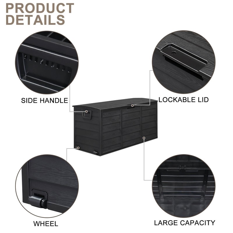 UV Resistant 75 Gal Resin Deck In/Outdoor Storage Box for Patio Cushion Tools gallery