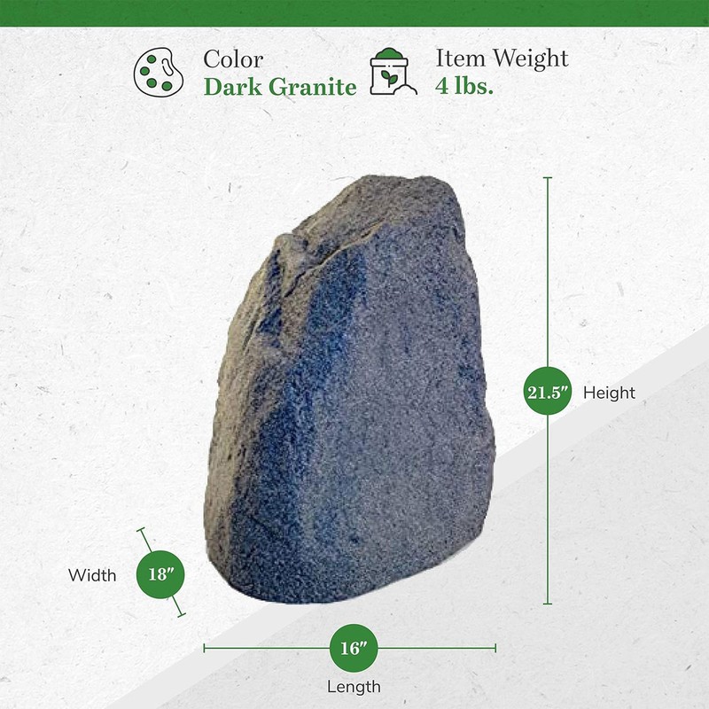 Algreen Receptacle Large Outdoor Rock Cover Decorative Garden Accent, Warm Gray gallery
