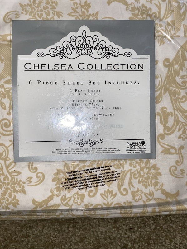 Chelsea collection six piece sheet set 1000 thread cotton Rich Full gallery