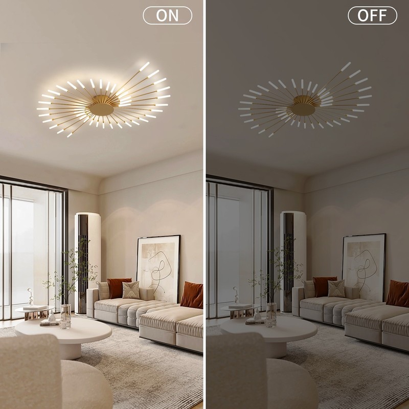 42-Light Fireworks Ceiling Light LED Flush Mount App Remote Dimmable Modern gallery