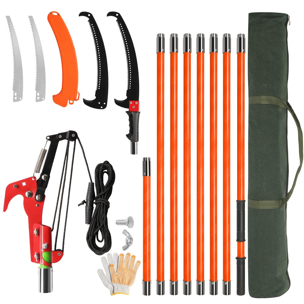 6.5FT-26FT Telescopic Branch Tree Pruner Pole Saw Detached Trimmer Pruning