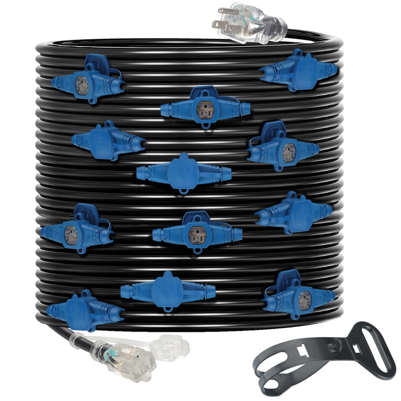 65 Feet Multi Outlet Extension Cord 12 Gauge13 Nema 5-15R Evenly Spaced Outlets gallery