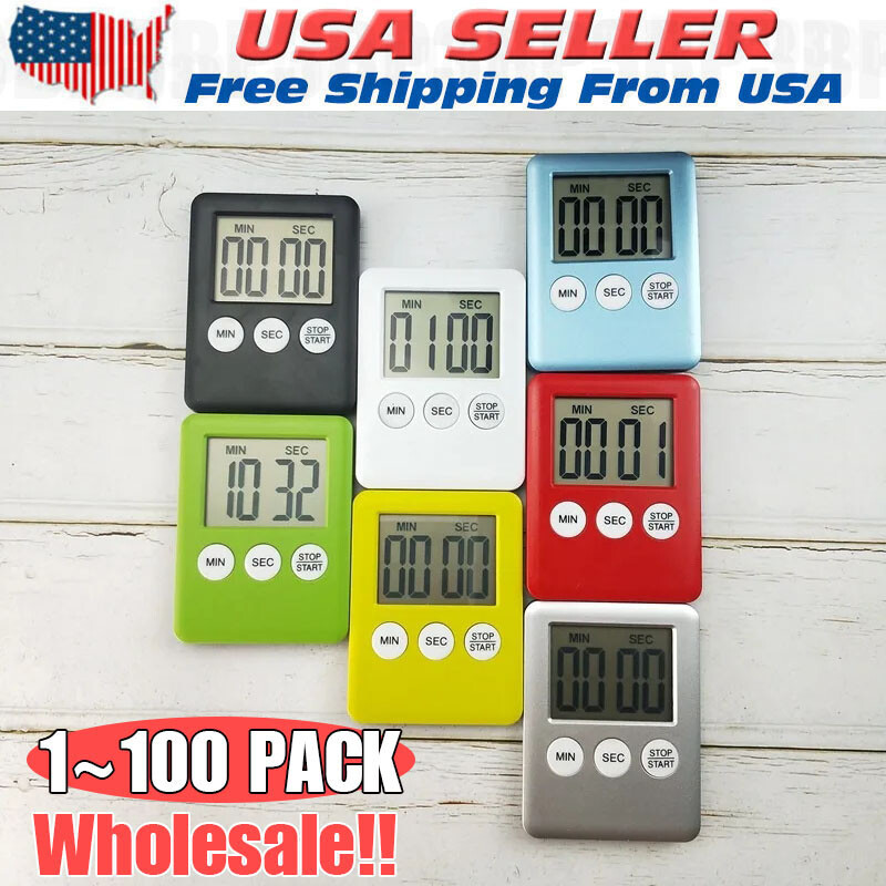 LCD Digital Kitchen Cooking Timer Count-Down Up Clock Loud Alarm Magnetic Lot