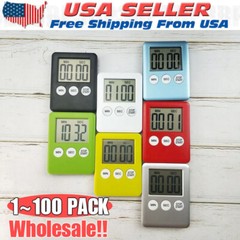 LCD Digital Kitchen Cooking Timer Count-Down Up Clock Loud Alarm Magnetic Lot