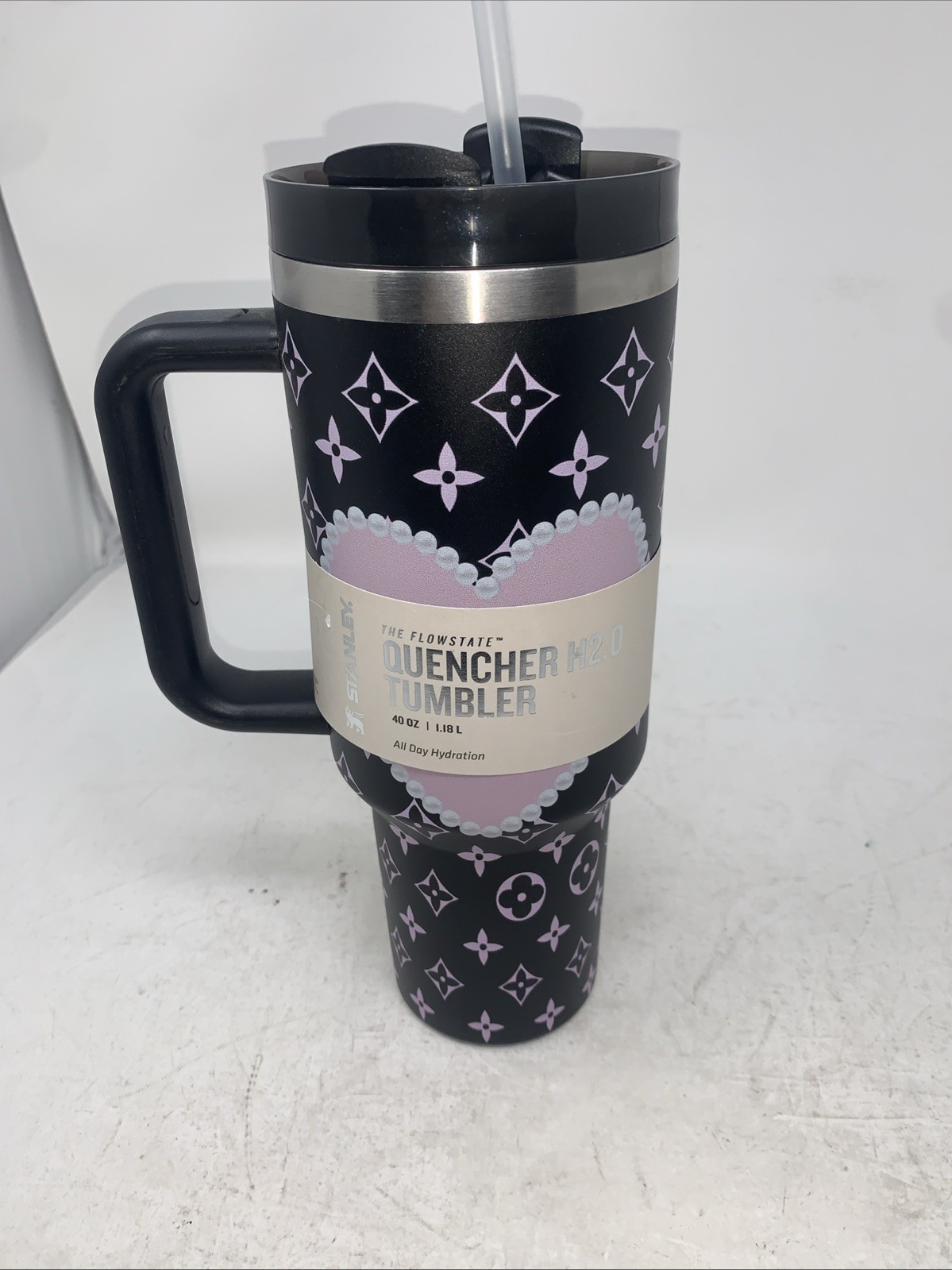 Stanley 40oz H2.0 Flow state Quencher Tumbler Pink And Black! gallery