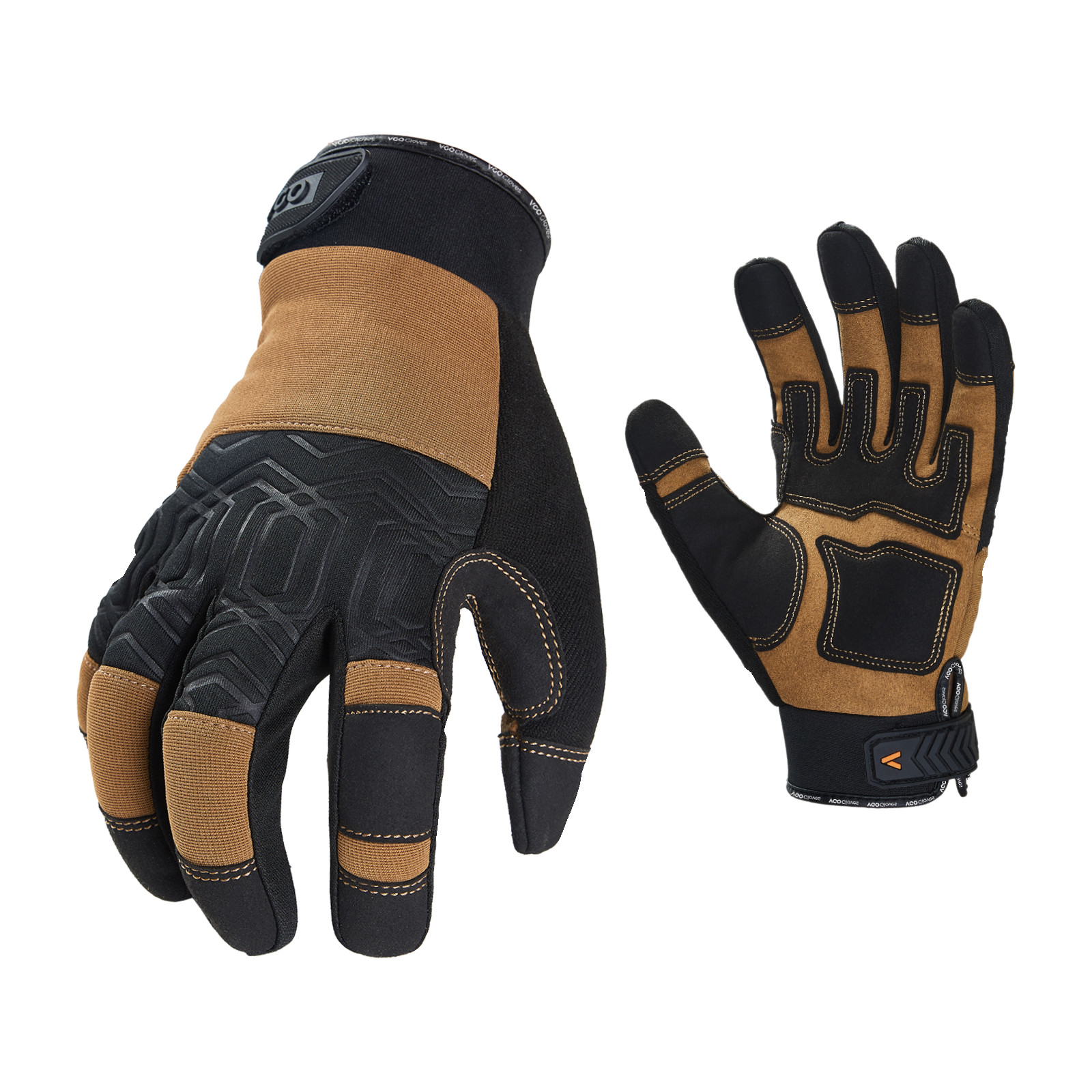 Vgo 1Pair General Safety Work Gloves,Mechanic Gloves,Stretchable(Brown, SL7716) gallery