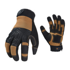 Vgo 1Pair General Safety Work Gloves,Mechanic Gloves,Stretchable(Brown, SL7716)
