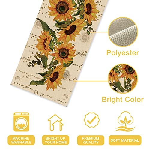 Fall Sunflowers Table Runner, Vintage Spring Summer Flower Home Kitchen gallery