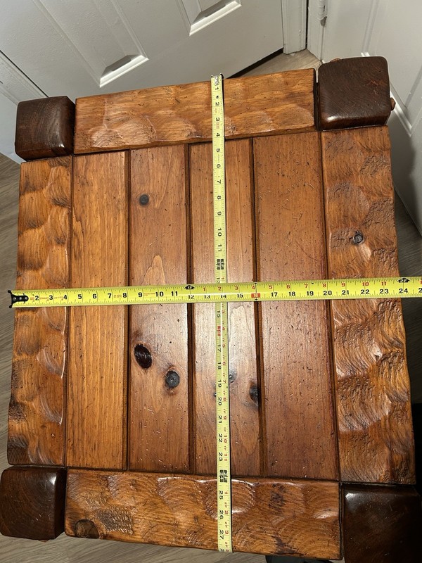 1970s Null Rustic Modern Knotty Pine Lodge End Tables Pair Vintage gallery