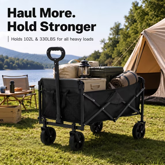 Alvantor Wagons Carts Foldable, 102L 330LBS Capacity Heavy Duty Collapsible Cart gallery