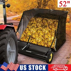 52” Tow Behind Lawn Sweeper Pull Behind Lawn Sweeper w/ 27 Cu.Ft Leaf Collector