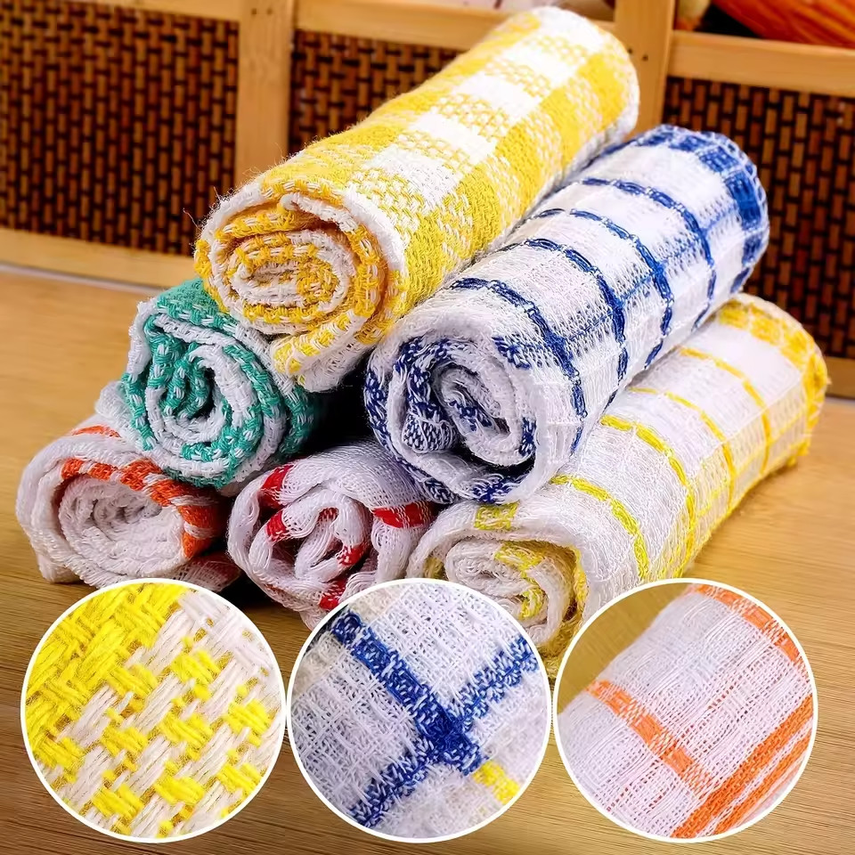 12 Pcs Kitchen Dish Cloths Cotton Super Cleaning Absorbency Towel Washing Rags gallery