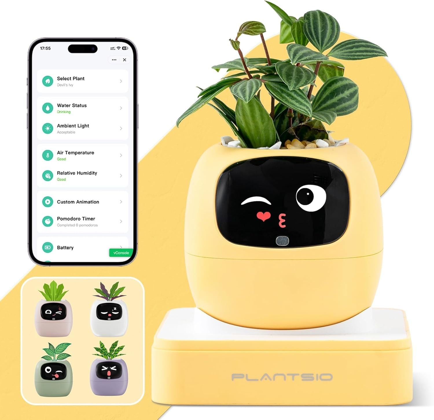 Smart Plant Pot with Soil Moisture Sensor and Visual Display 80ml Self-Watering gallery