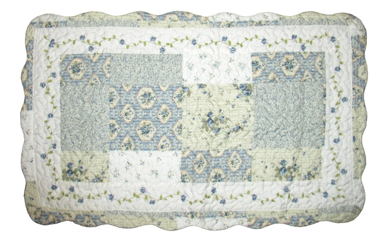 2pc Royal Tradition Brea King Pillow Sham Set Zip Quilted Scallop Patchwork NWOP gallery