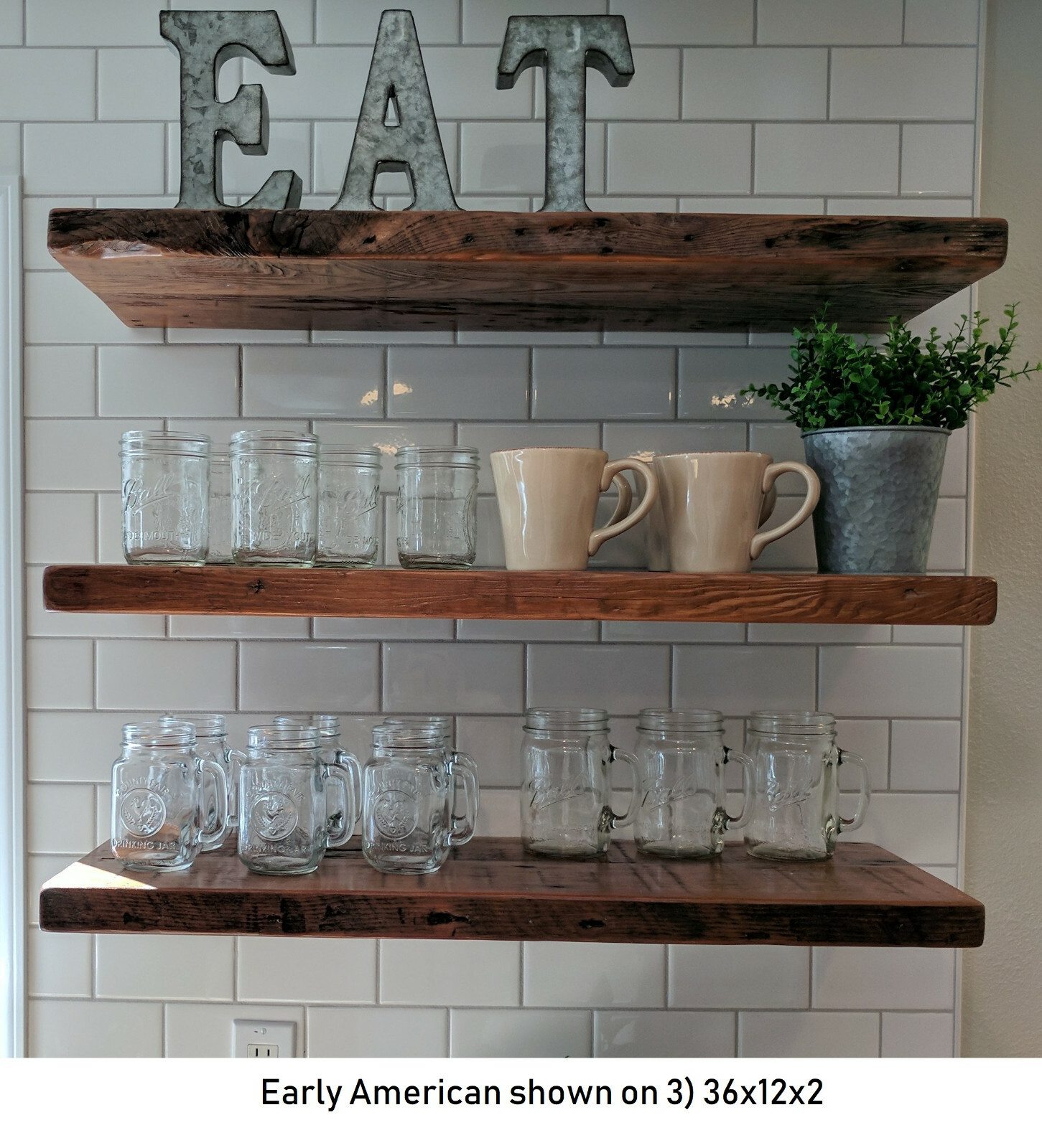 Floating shelf reclaimed barn wood Premium 2in thick floating shelves USA made gallery