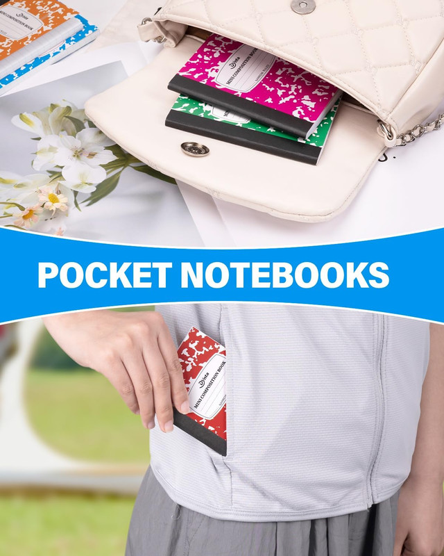 40 Pack Mini Composition Notebooks 3.25x4.5 Narrow Ruled Pocket Journal 10 Color gallery