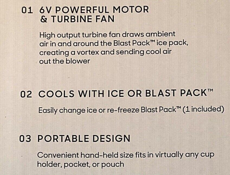 2 x BREEZE BLAST Sharper Image Personal AIR Cooler BLUE+ BLACK Battery / USB NEW gallery