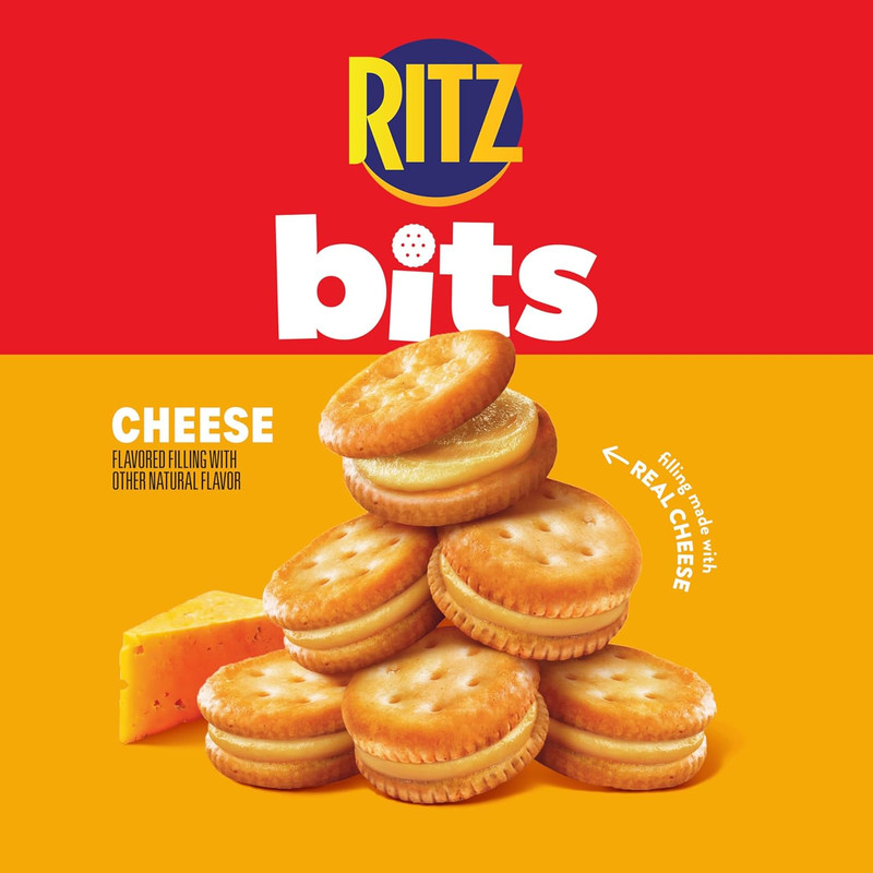 Bits Cheese Sandwich Crackers, Bulk Lunch Snacks for Kids and Adults, 40 Total S gallery